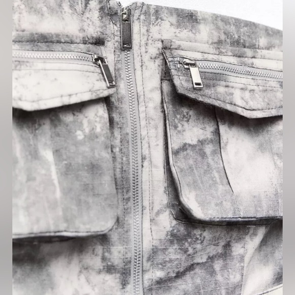 Zara strapless cargo printed midi dress - Picture 6 of 7